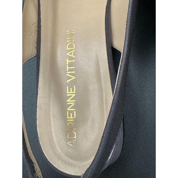 Vintage Adrienne Vittadini Ladies Shoes Arianna / Satin Charcoal Size 8 Gorgeous - Picture 6 of 12